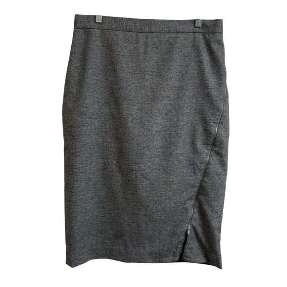 Banana Republic Women's Size 14 Gray Midi Pencil Skirt Lined Zippered Side Slit - Picture 1 of 9